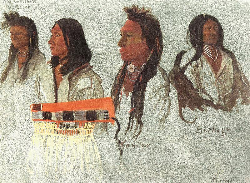 Albert Bierstadt Four Indians oil painting picture